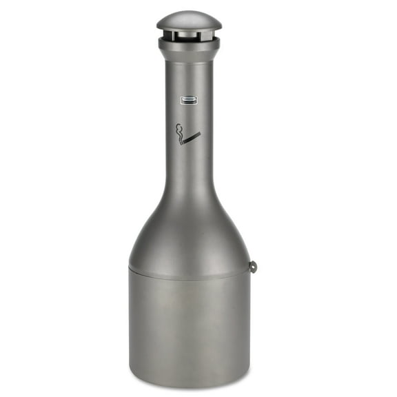 Rubbermaid Commercial Infinity Traditional Smoking Receptacle, 4.1 gal, 39" High, Antique Pewter -RCP9W33APE