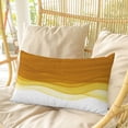 thumbnail image 4 of Ombre Orange Waves Pillow Covers, Linen Long Throw Pillow Case, Abstract Art Gradient Modern Holiday Pillow Protector Decorative Cushion Cover for Living Room/Bedroom 20" x 36", 4 of 8