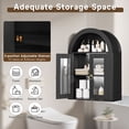 thumbnail image 3 of S-HOME Wall Mounted Arched Cabinet with Glass Doors, Adjustable Shelves in for Bathroom or Laundry Room，Black, 3 of 9