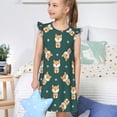 thumbnail image 4 of Fotbe Cute Shiba Vestido de Dormir para Niñas de 3 a 10 Años, Mangas Cortas, Estilo Princesa, Pijama Camisón con Mangas Voladas-Small, 4 of 6