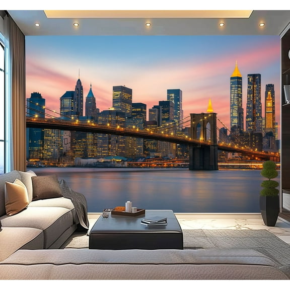 Peel and Stick Wallpaper Waterproof Lower skyline Wall Mural Decor Self Adhesive and Removable 100in x 144in