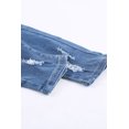 thumbnail image 3 of ABPHQTO Vaqueros rasgados ajustados vintage con agujeros azules para mujer, 3 of 5