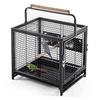 SMILE MART 26" Metal Bird Travel Cage Carrier for Small to Medium Sized Birds, Black