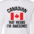 thumbnail image 4 of Inktastic Canada Flag Awesome Canadian Long Sleeve Youth T-Shirt, 4 of 5