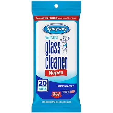 Sprayway SW199R Ammonia-Free Glass Cleaner Wipes, Fresh Scent, 20 Count