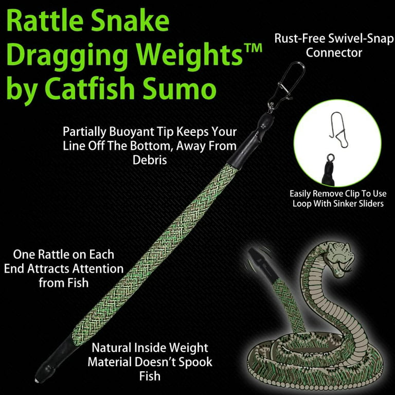 Rattle Snake™ Dragging Weights, Rattling Sinkers for Easily Drifting and  Trolling Through Snags, Without Hangups