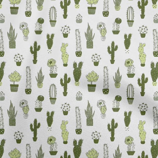 oneOone Rayon Forest Green Fabric Cactus Sewing Craft Projects Fabric Prints By Yard 56 Inch Wide