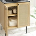 thumbnail image 2 of Sink Vanity Cabinet, Brown Oak Black, Wood, Hotel Bedroom Bathroom, Modern Contemporary HB36415, 2 of 15