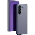 thumbnail image 3 of Compatible with Samsung Galaxy Z Fold 5 Case Mirror View Clear Glitter Leather Flip Case with Kickstand Luxury with Stand Design Shockproof Case for Samsung Galaxy Z Fold 5 Mirror Purple, 3 of 9