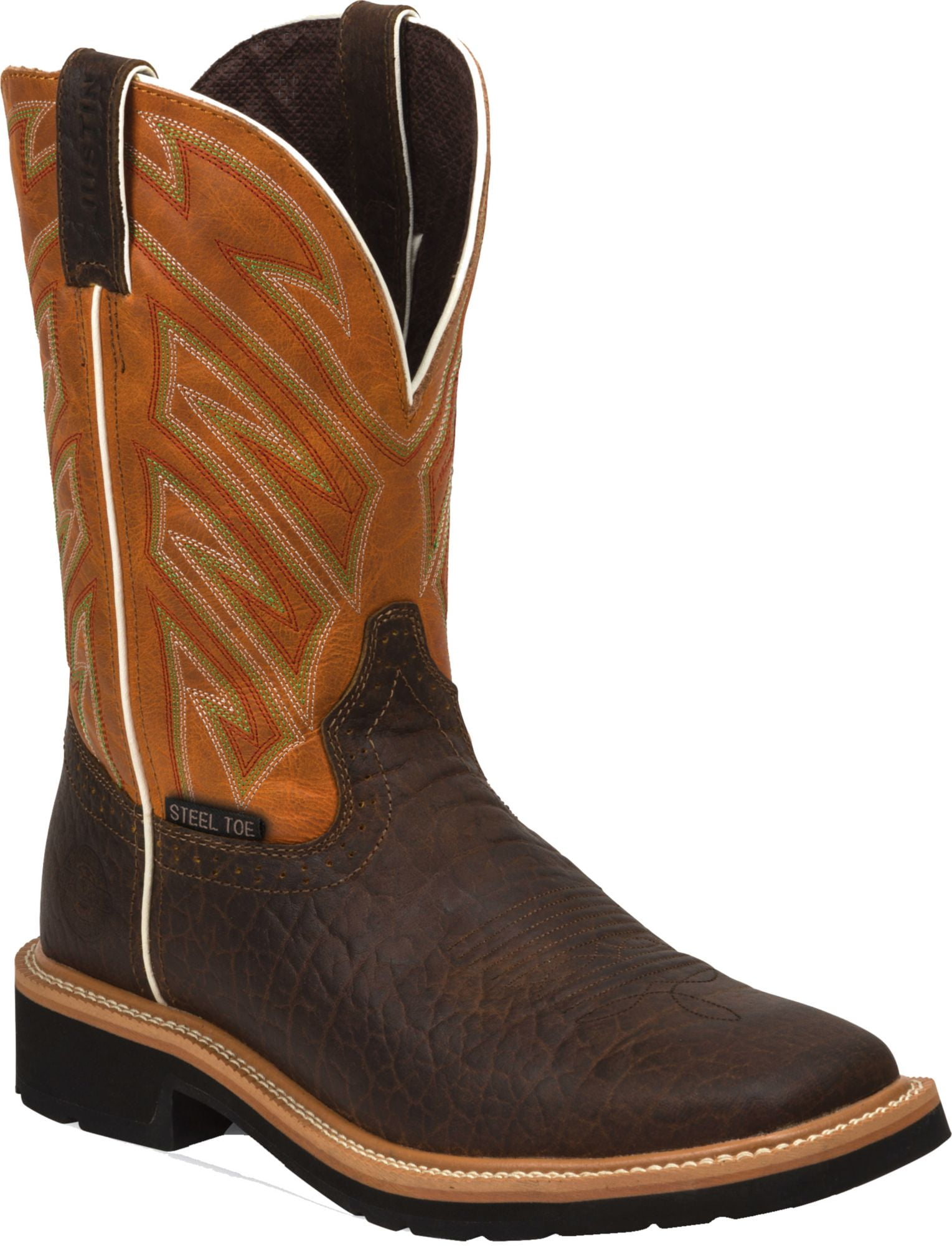 justin men's stampede steel toe work boots