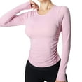 thumbnail image 7 of YueHuiYing Women's Winter Yoga Wear Breathable Long-sleeved T-shirt Texture Training Sports Top Fitness Wear Base Layer Tops, 7 of 7