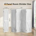 thumbnail image 5 of 4 Panel Pegboard Wood Room Divider, 5.6Ft Pegboard Display Folding Privacy Screens, Peg Board Display Freestanding for Trade Show Craft Show Home Wall Organizer, Retro White, 5 of 18