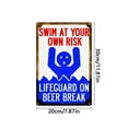 thumbnail image 2 of Swim At Your Own Risk Pool Sign Vintage for Swimming Pool Beach Decor Safety, 2 of 7