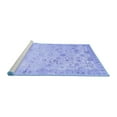thumbnail image 2 of Ahgly Company Machine Washable Indoor Round Abstract Blue Contemporary Area Rugs, 5' Round, 2 of 4