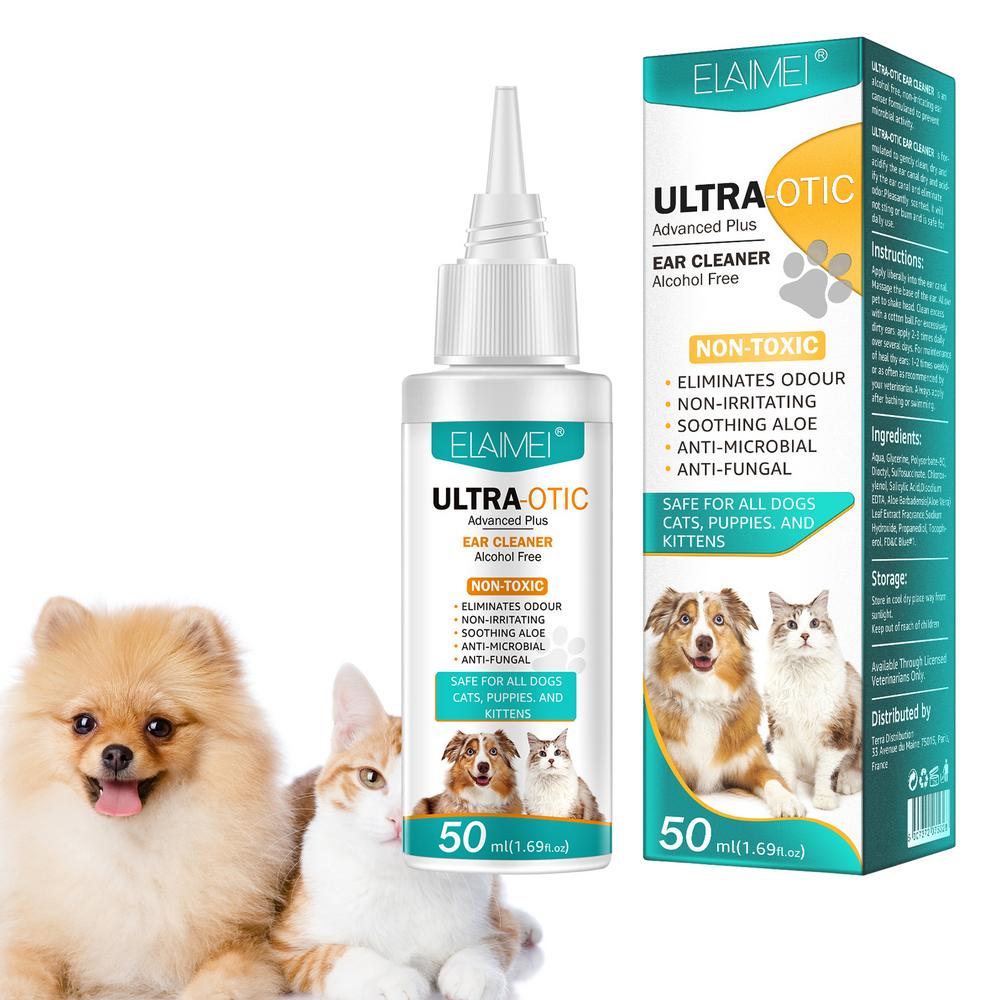 Geruite Dog Ear Cleaner Gentle Dog and Cat Ear Cleaner Solution Dog Ear
