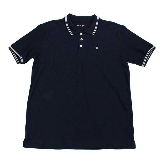Playera Polo George para Caballero Diseño Liso 3 Botones Azul Talla EG