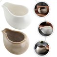 thumbnail image 3 of 2Pcs Japanese Style Creamer Pitcher Coffee Milk Creamer Pitcher Ceramic Gravy Boat Sauce Boat, 3 of 3