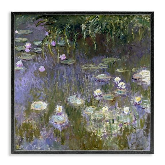Stupell Industries Classical Water Lilies Monet Landscape & Nature Painting Black Framed Art Print Wall Art, 12 x 12