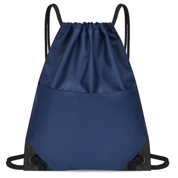 Bolsa de dos hombros Mochila con cordón, impermeable, tela Oxford, saco trasero con cordón y bolsillo con cremallera para deportes, viajes al aire libre