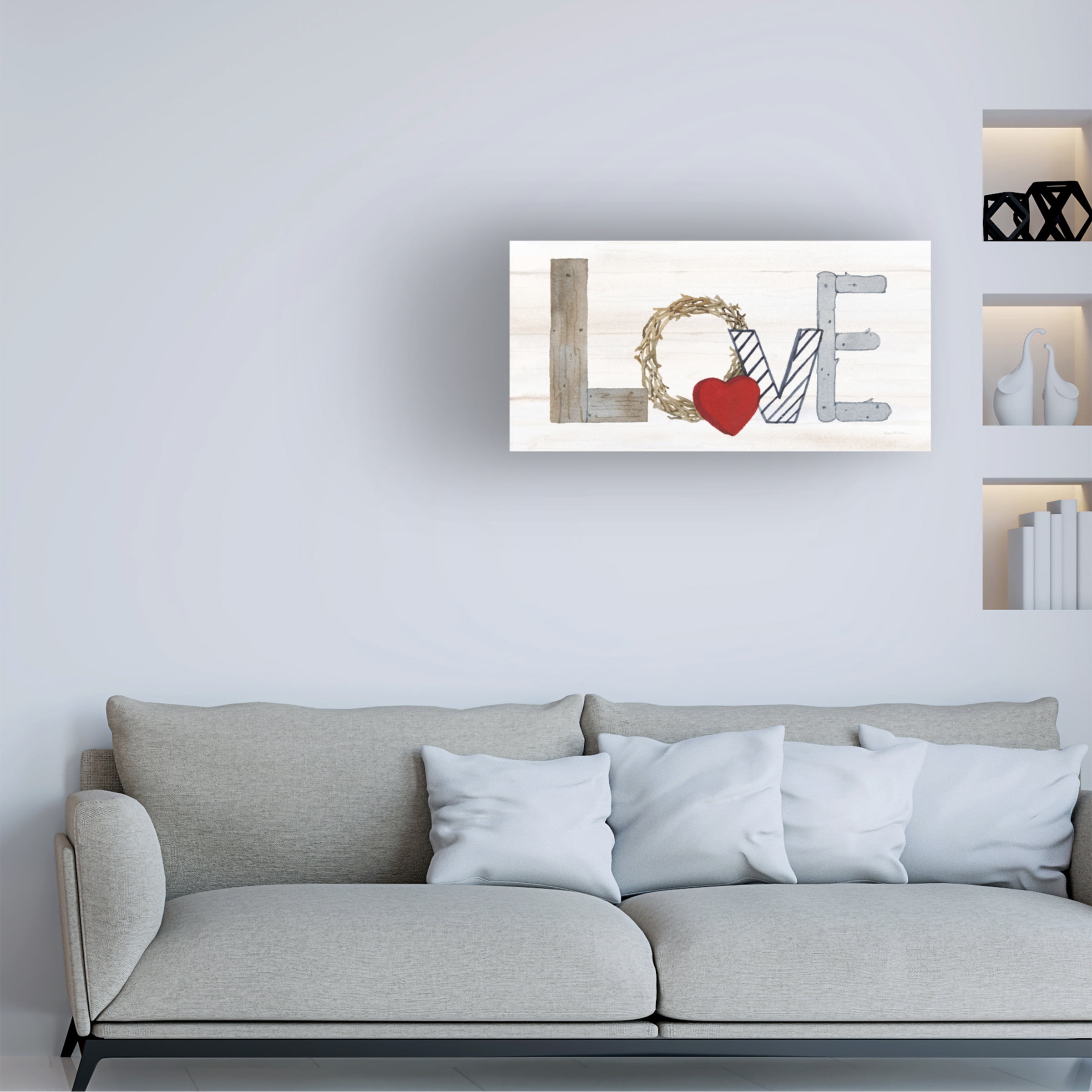 Trademark Fine Art 'Rustic Valentine Love' Canvas Art by Kathleen Parr McKenna