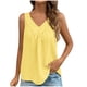 thumbnail image 1 of Karight Women's Summer Sleeveless Tanks Gym V Neck Shirts Casual Loose Fit Going Out Tank Tops Pleated Curve Hem Blouses, 1 of 7
