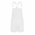 thumbnail image 5 of Overall Shorts for Women,Denim Overalls for Women,Summer Casual Pocket Romper Long Playsuit Strap Button Jumpsuit,Classic Adjustable Straps Cuffed Hem Denim Bib Overalls Shorts, 5 of 5