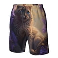 thumbnail image 4 of Fotbe Purple Flower Lazy Cat Trajes de Baño Estampados para Hombre, Shorts de Verano de Secado Rápido, Ropa de Playa, Bañadores-Medium, 4 of 6