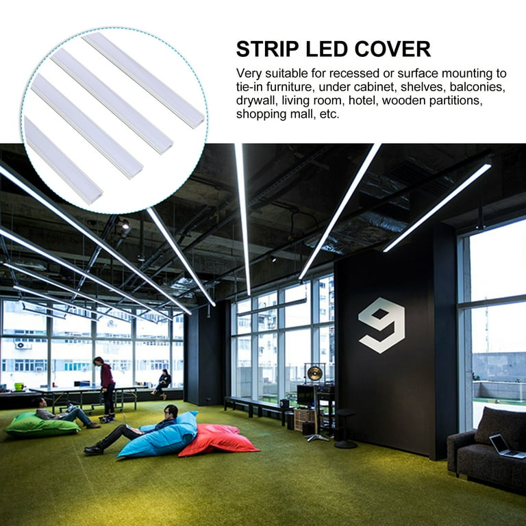 U-shaped Aluminum Groove LED Strip Channel with Diffuser Black Light Lights  The Tape Sensor 4 Sets