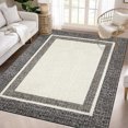 thumbnail image 2 of FairOnly 5'x7' Machine Washable Rugs for Bedroom Bordered Modern Stain-Resistant Area Rugs Kitchen Dining Room Brown Non Slip Indoor Floor Rugs, 2 of 7