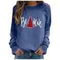 thumbnail image 5 of WEAIXIMIUNG Chandails en Molleton pour Femmes avec Slogans Sweat à Capuche Léger à Manches Longues Col Rond Imprimé de Noël, 5 of 5