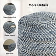 thumbnail image 4 of Signature Design by Ashley Traditional Chevron Pouf  Blue, 4 of 5