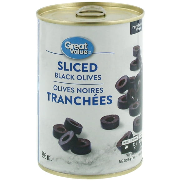 Great Value Sliced Black Olives, 398 mL