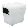 thumbnail image 4 of 4-Pack Plastic Storage Box, 50 L Clear Large Storage Bin with Wheels, 4 of 7