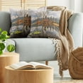 thumbnail image 5 of Ambesonne Landscape Throw Pillow Cover 2 Pack, Tamblingan Bali Lake, 18", Brown and Grey, 5 of 7
