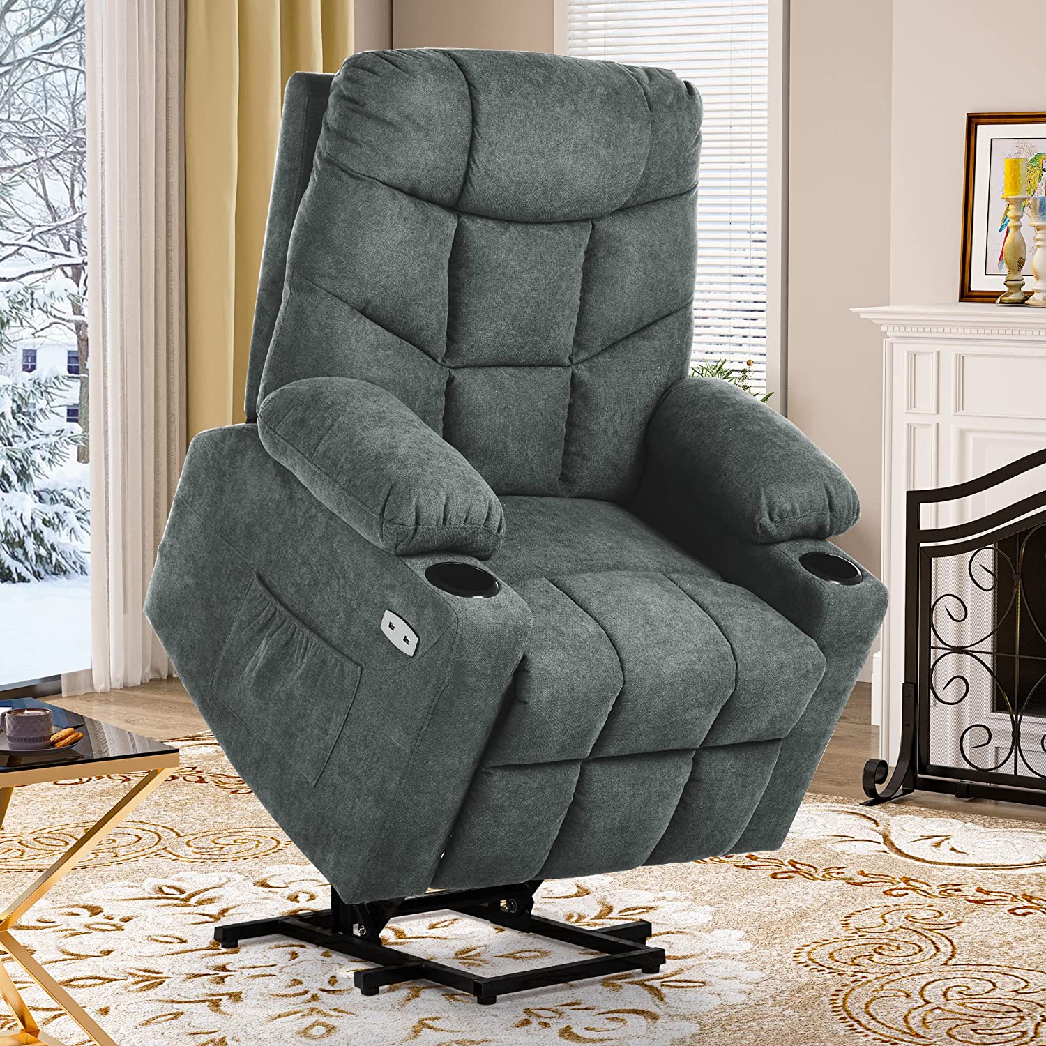 YITAHOME Power Lift Recliner Chair, Modern Fabric Recliner Chair with