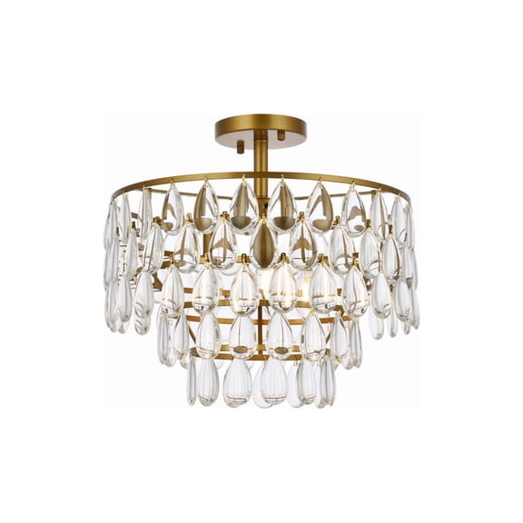 Mila 16 inch flush mount in brass