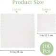 thumbnail image 3 of Scheam Folded Scalloped Cocktail Napkins Disposable Table Napkins Square Thick Pure White Paper for Party Dinner Wedding Anniversary Birthday Reception Event 100 Pcs,White, 3 of 7