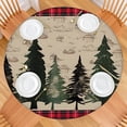 thumbnail image 2 of Red and Green Christmas Pattern Round Fitted Tablecloth with Elastic Edge,Dining Table Cover Waterproof,Outdoor Round Tablecloth for Camping,Dining,Indoor and Outdoor, 2 of 7