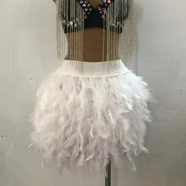 Falda de plumas de diseño dulce de estilo coreano, falda de cadera a la moda que combina con todo, falda de hadas súper para mujeres