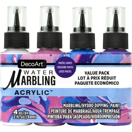 UPC: 0766218135841 | DecoArt Water Marbling Acrylic Paint – Pastels Lights Set of 4 2 oz
