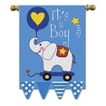 thumbnail image 2 of Its a Boy Elephant Skateboard on Blue 18 x 13 Rectangular Double Applique Small Garden Flag, 2 of 3