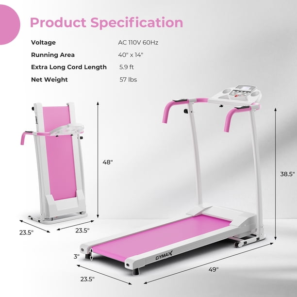 Gymax Quiet Small Folding Treadmill for Home, Walking Running