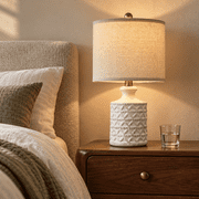 Oneach Ceramic Table Lamps Set of 2 for Living Room Bedroom 18.12 Farmhouse Bedside Nightstand Lamps