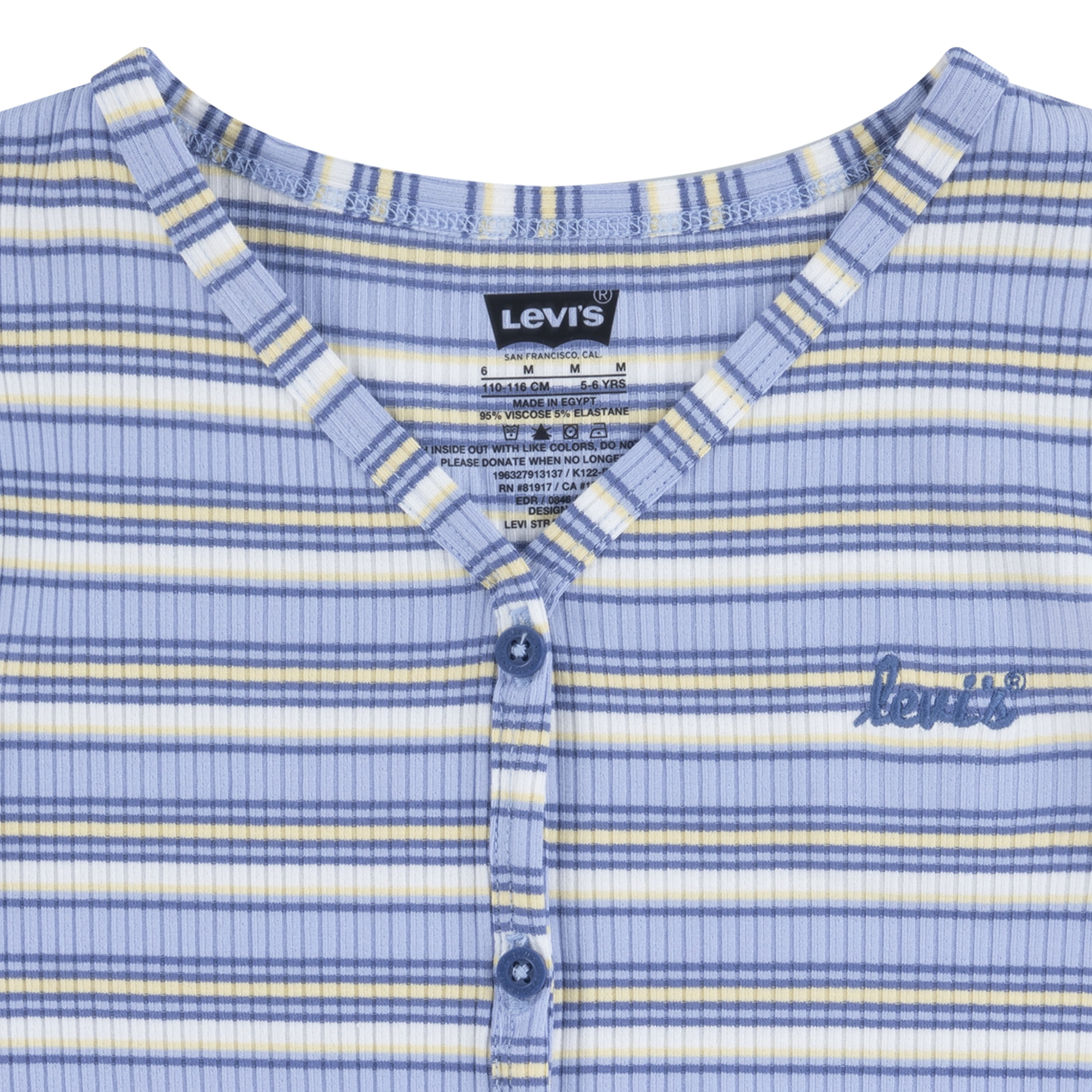 Levi Girls Short Sleeve Stripped Top, Sizes 4-16