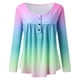 thumbnail image 3 of Camiseta informal para mujer, blusa estampada de manga larga con cuello redondo y fruncido Fridja  fjkfkj218, 3 of 5