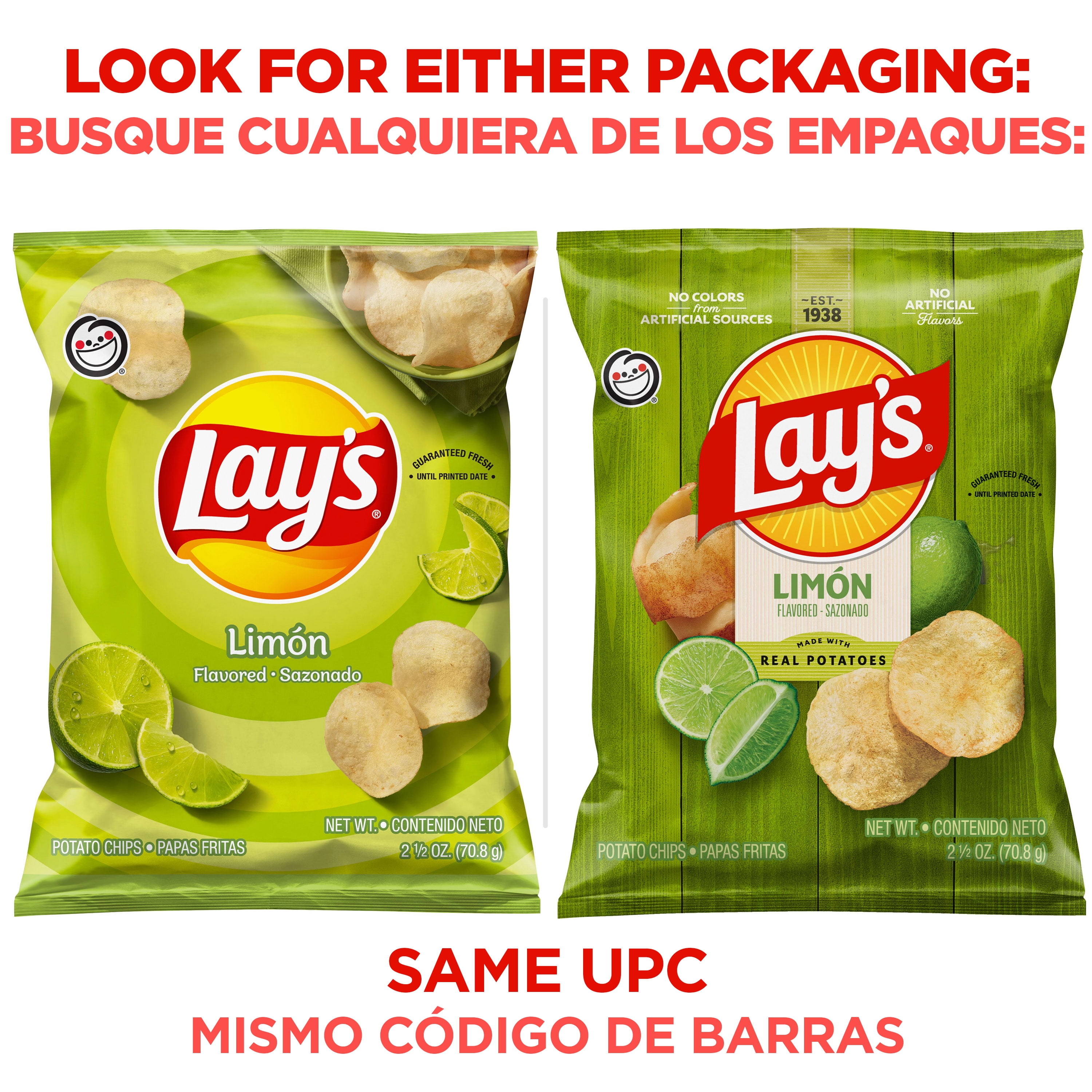 Lay's Potato Chips Limon Flavored, 2.5 oz Bag