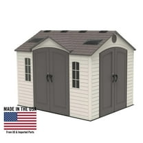 Lifetime Lockable Polyethylene Outdoor Storage Shed, 10' x 8', Tan & Brown (60001)