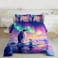 thumbnail image 2 of Homewish Safari Penguins Full Size Comforter Sets,Colorful Aurora Bedding Comforter Set,Cute Antarctic Wildlife Bedding Sets For Teens,Luxury Bedroom Decor Reversible,3 Pieces, 2 of 8