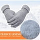 thumbnail image 2 of 2 pares de guantes de invierno para pantalla táctil para mujer, guantes de punto con forro polar cálido, guantes de invierno con puños elásticos para enviar mensajes de texto (negro+gris), 2 of 5