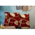 thumbnail image 2 of 2PCS Cranberry Red Tan Black Geometric Circle Decorative Throw Pillow Case 16X16Inch,Home Decoration Pillowcase Zippered Pillow Covers Cushion Cover for Book Lover Worm Sofa Couch, 2 of 5
